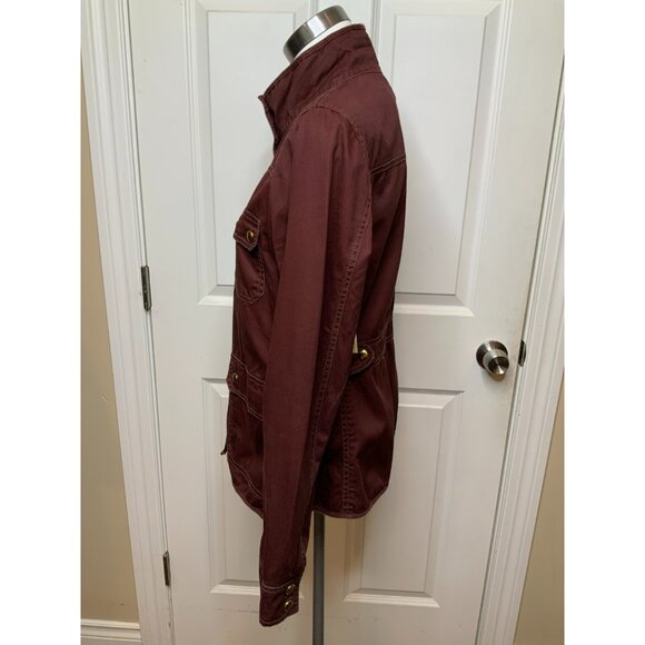 J. Crew Maroon Utility Zip-up Jacket W/ Pockets, Size Medium - Picture 4 of 9